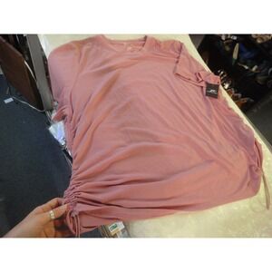 Pro Player womens‎ 3X Rouched Top rose pink short sleeve NWT